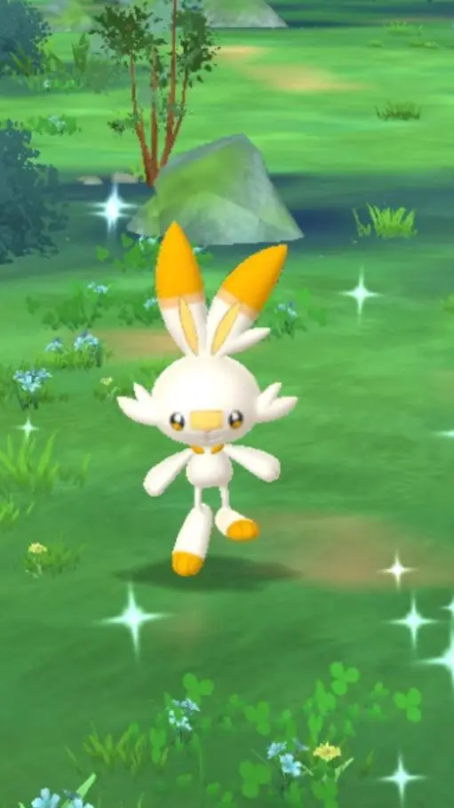 ai character: Shiny Scorbunny  background