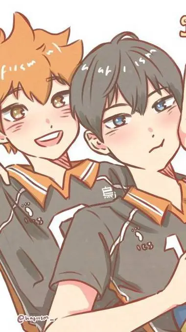 ai character: kageyama y hinata  background
