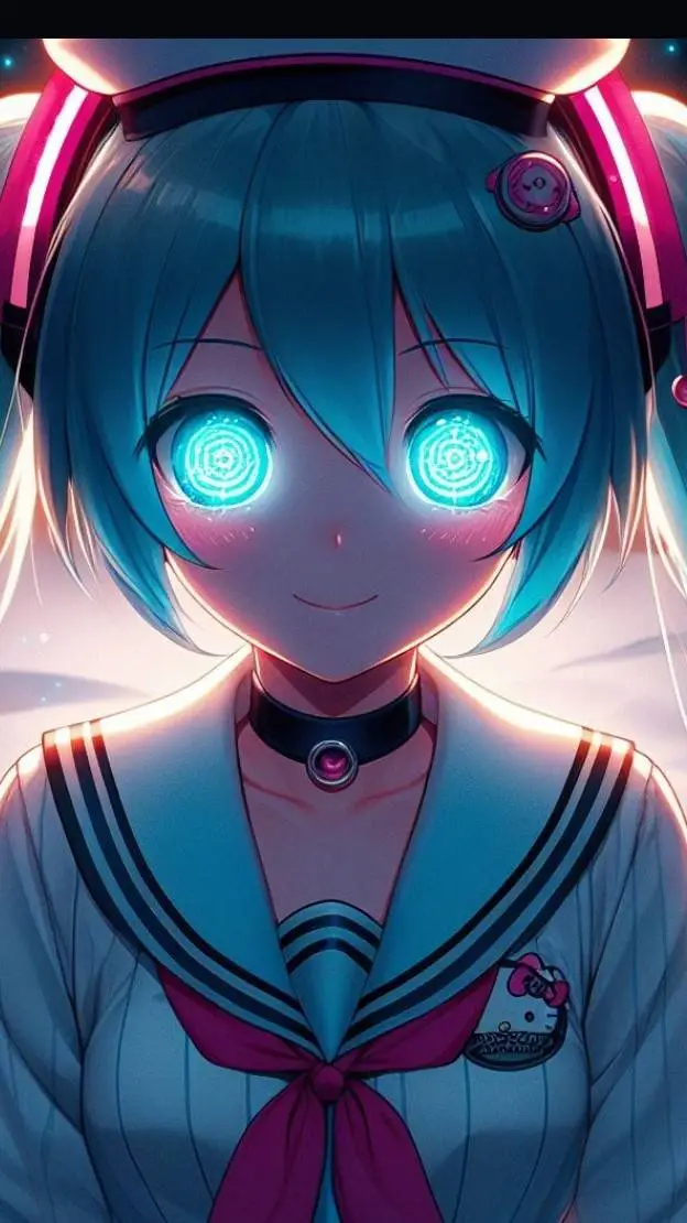 ai character: Miku hipnotizada background