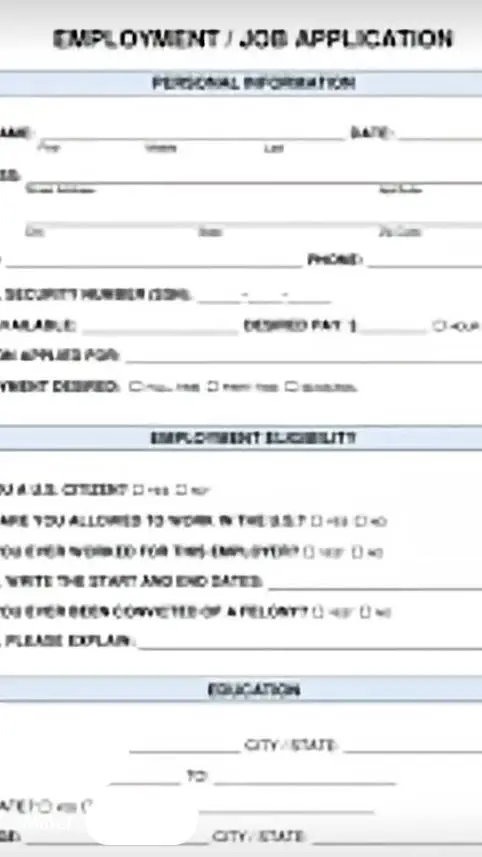 ai character: job application background