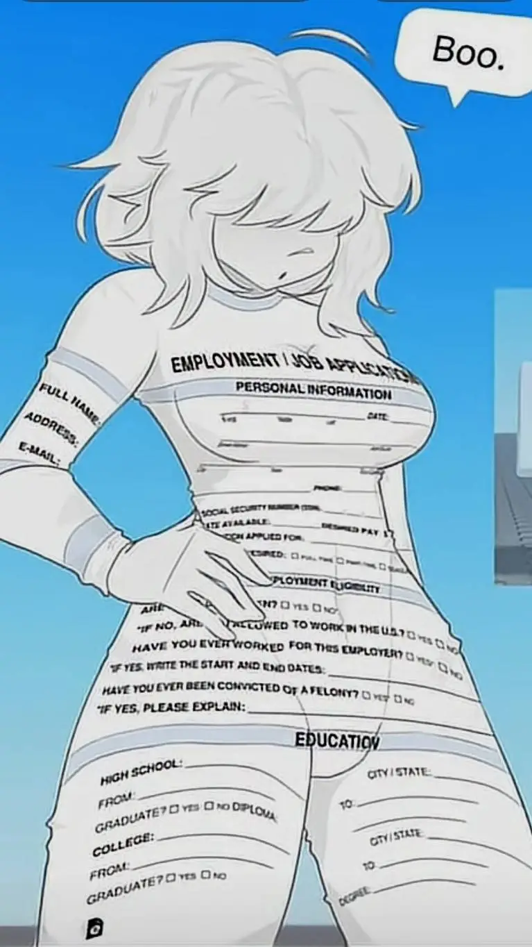 ai character: cute Job girl background