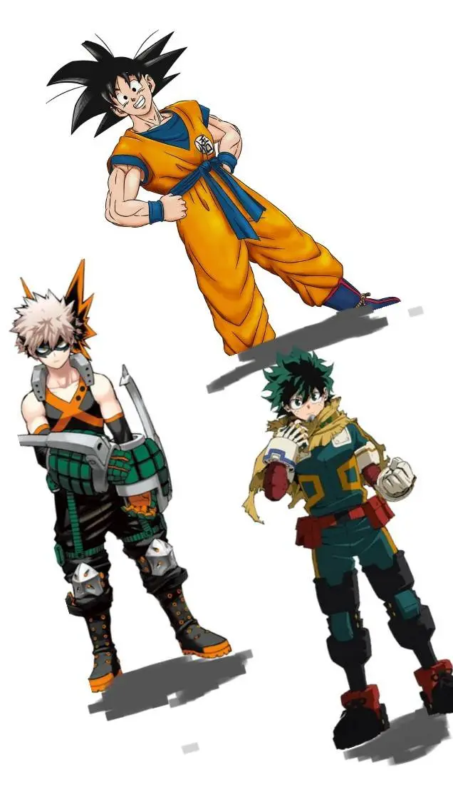 ai character: Goku,Deku,Baukugo background