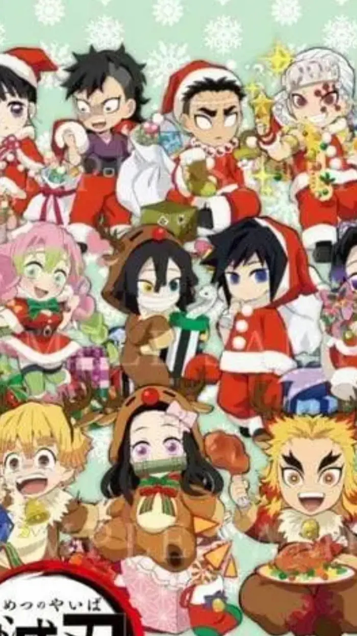 ai character: Kny Christmas background