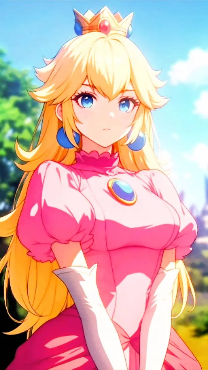 ai character: Princesa Peach👑🩷🍑 background