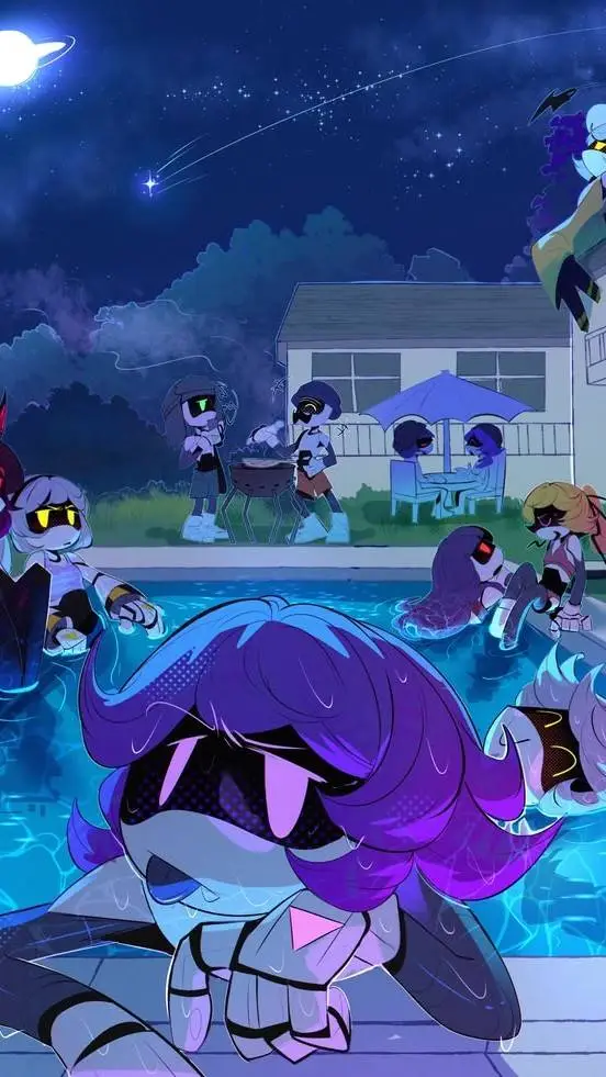 ai character: MD pool party background