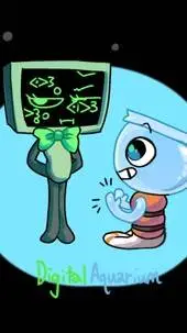 ai character: silenced*aquarium background