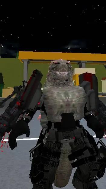 ai character: Godzilla  background