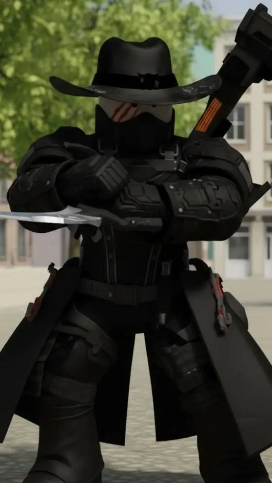 ai character: black Royer  background