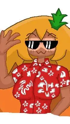 ai character: Pineapple topping background