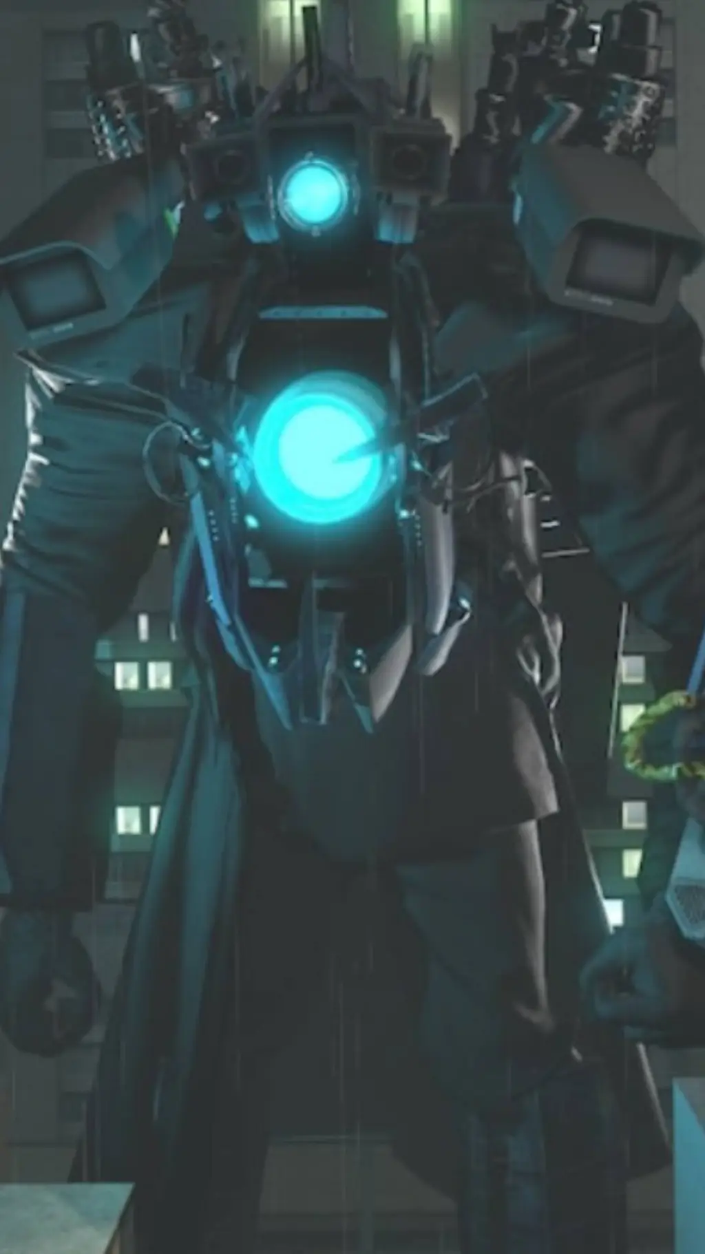 ai character: Sus titan camera background