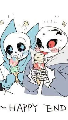 ai character: Blue and Horror!  background