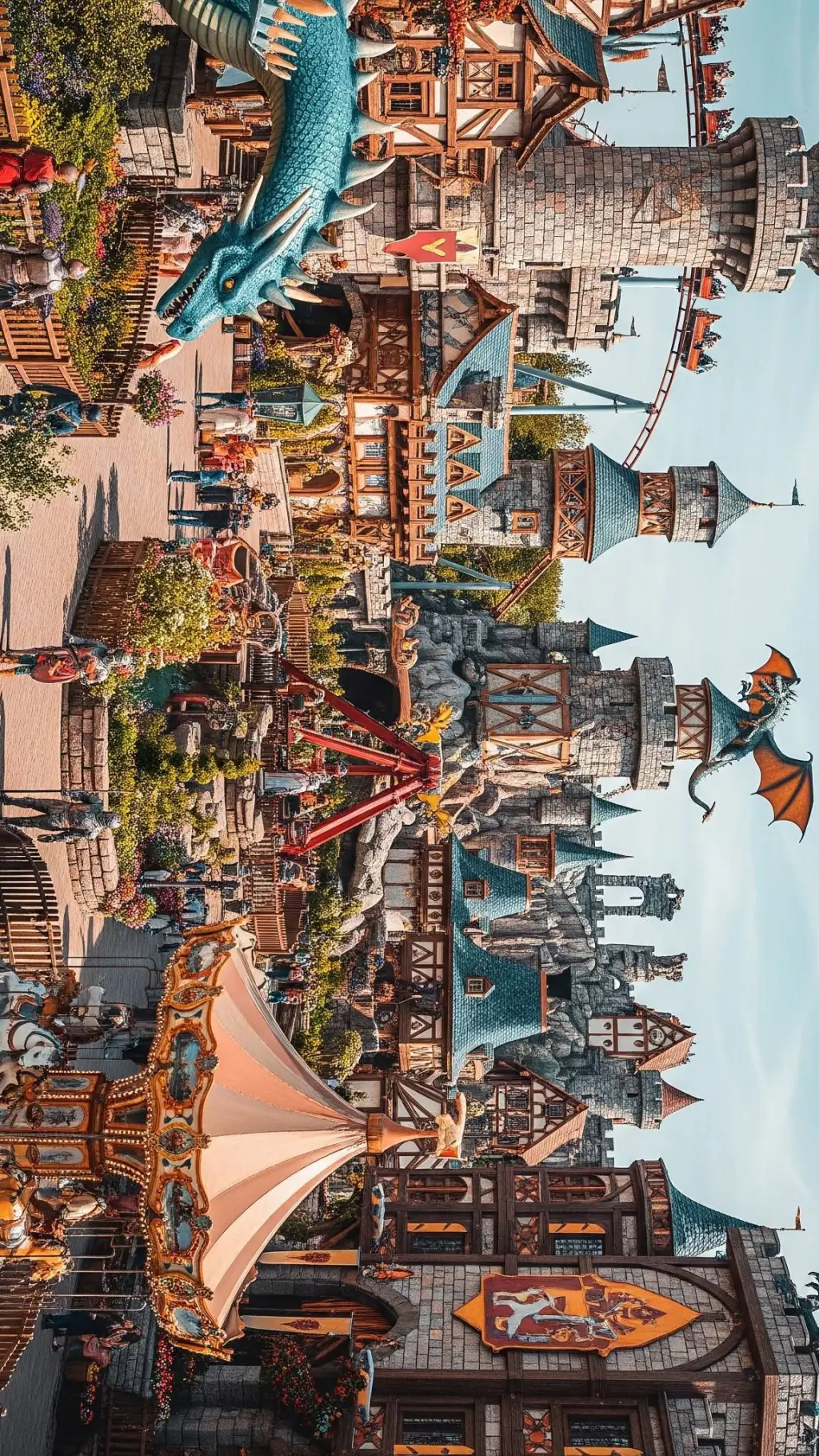 ai character: Amusement park  background