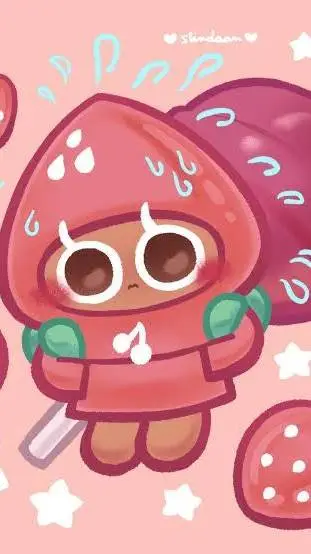 ai character: Strawberry cookie background