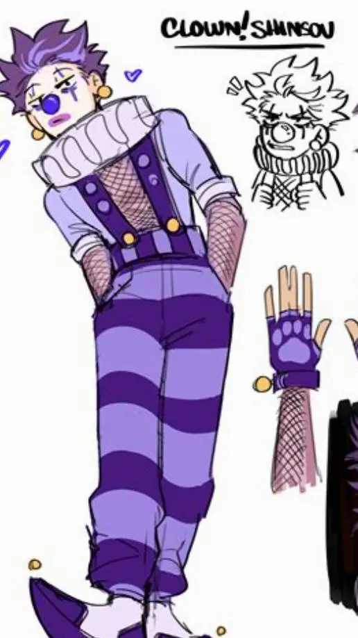 ai character: clown shinso !!🤡💜 background