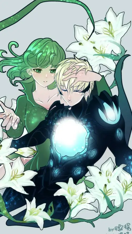 ai character: genos y tatsumaki  background