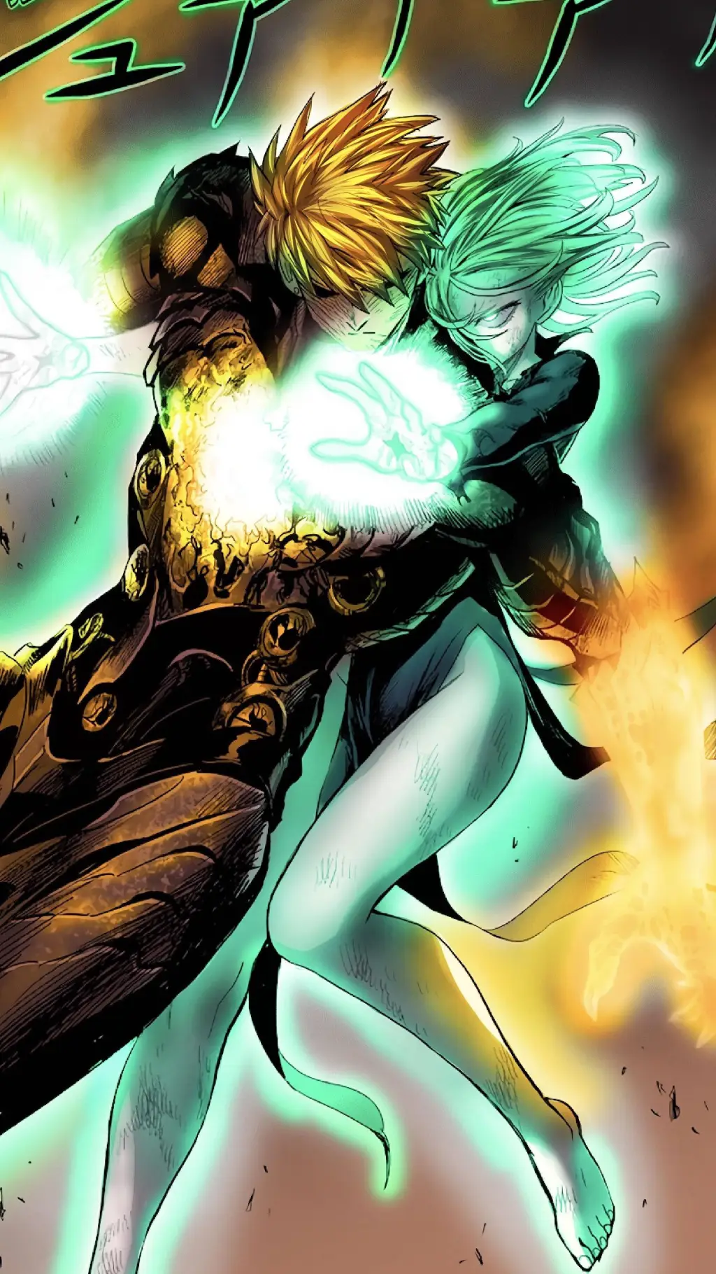 ai character: tatsumaki x genos background