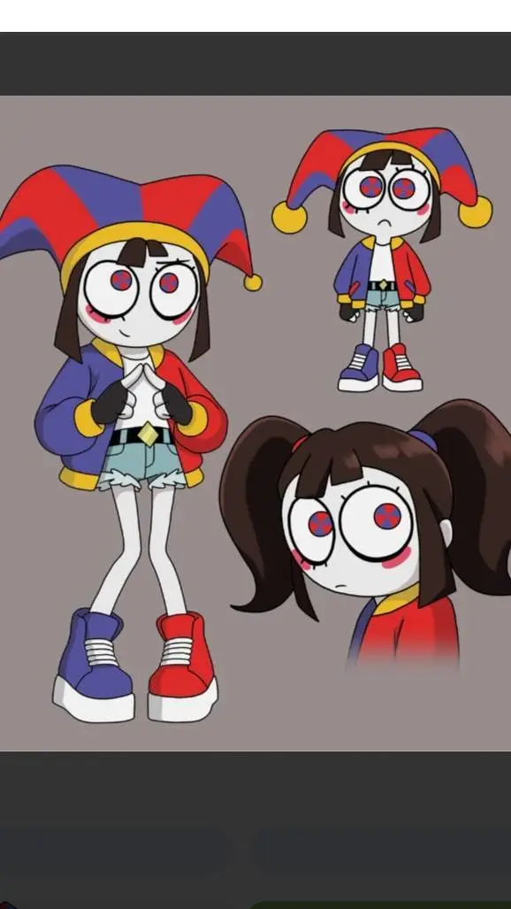 ai character: Pomni- Love Sick background