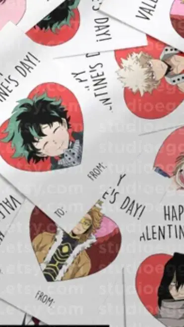 ai character: Mha san valentino  background