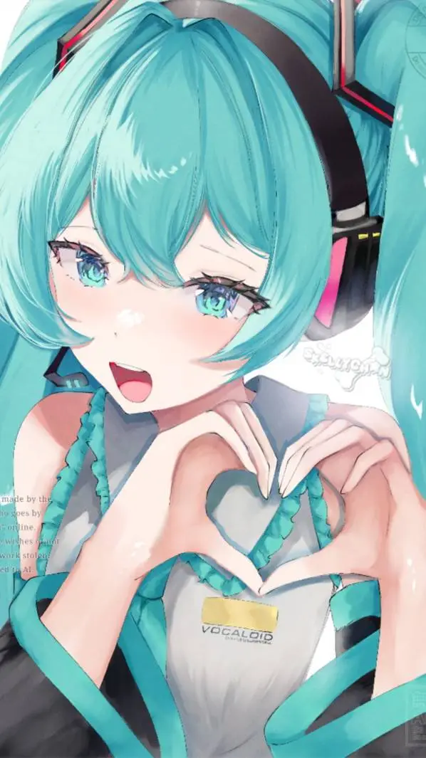 ai character: Miku🩵🩵🤍🤍 background