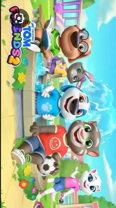 ai character: Friends 2 🐱🐱🐶🦛🐰 background