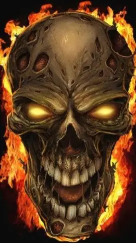 ai character: FIRE ZOMBIE background