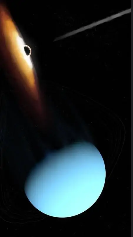 ai character: black hole in Uran background