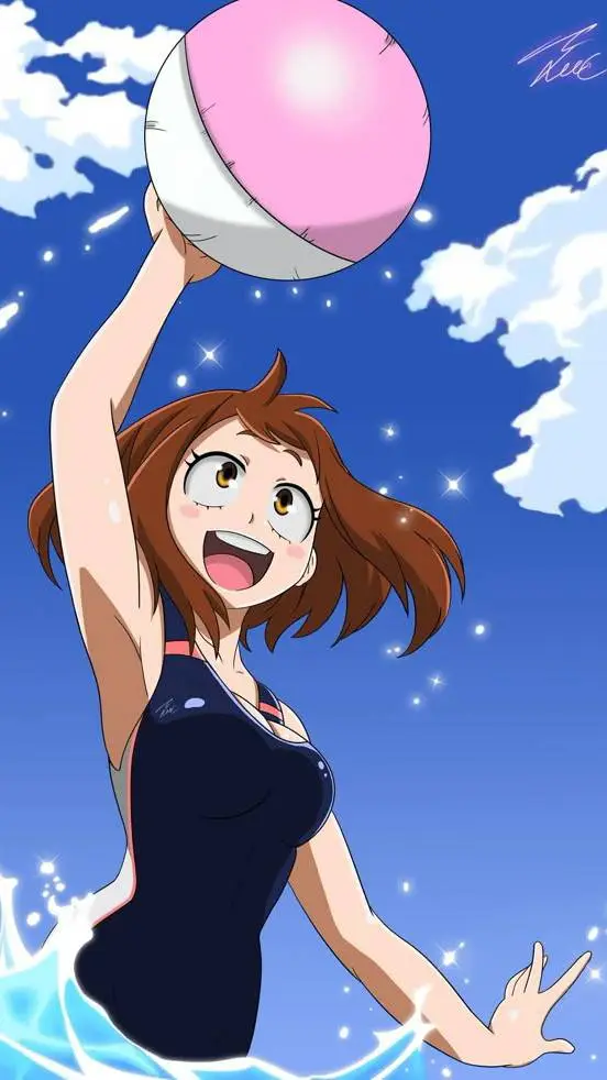 ai character: MHA en la playa background