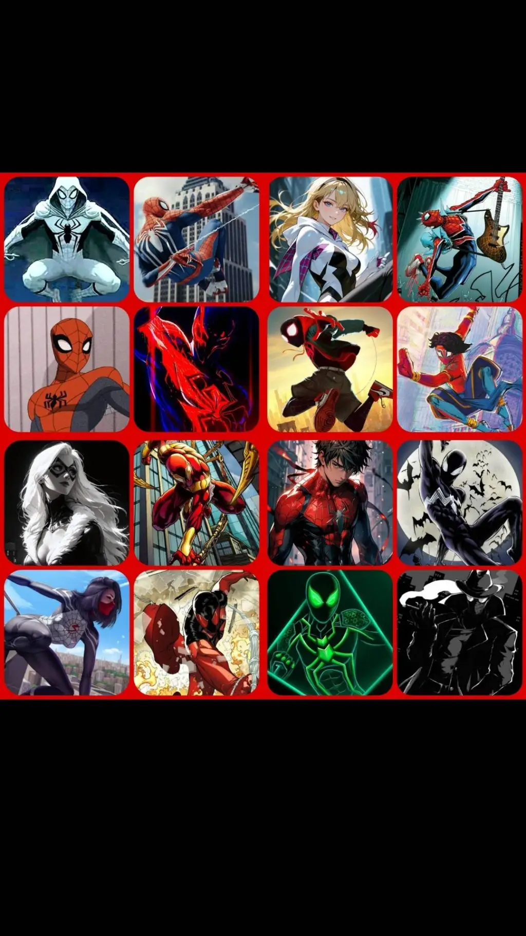 ai character: spiderverse background