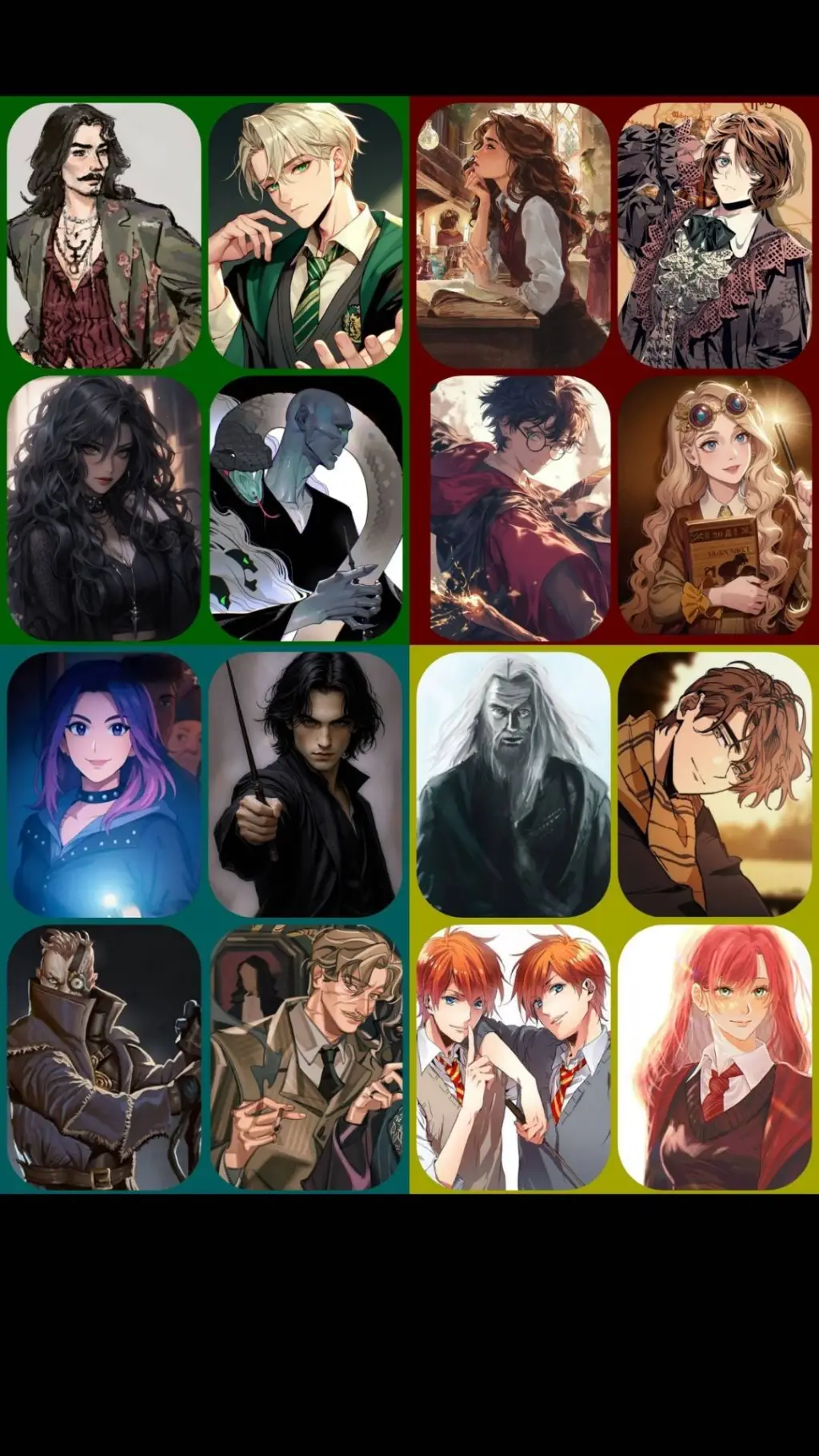 ai character: HOGWARDS🦁🐍🦅🦡 background