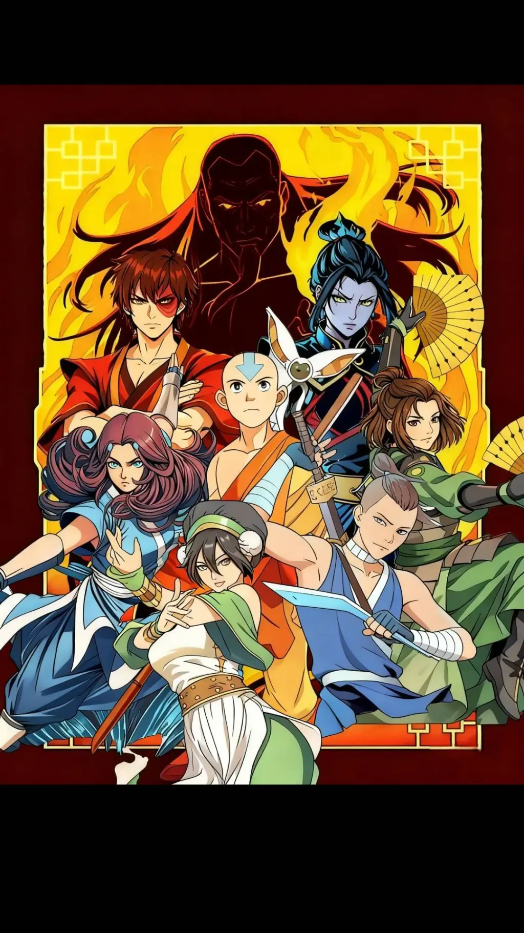 ai character: AVATAR 💧☄️🔥🌪 background