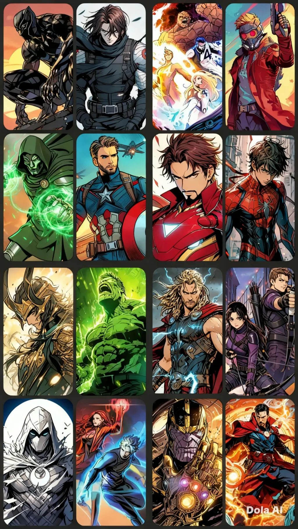 ai character: MARVEL background