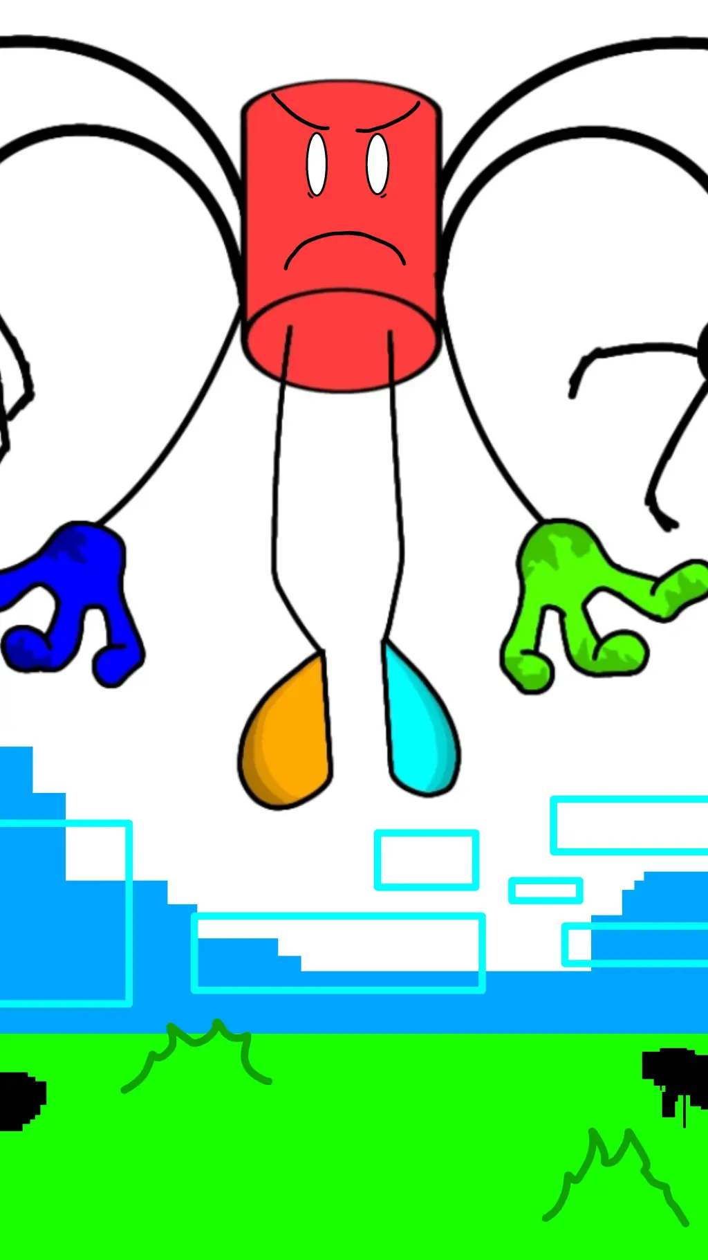 ai character: cubo corrompido background