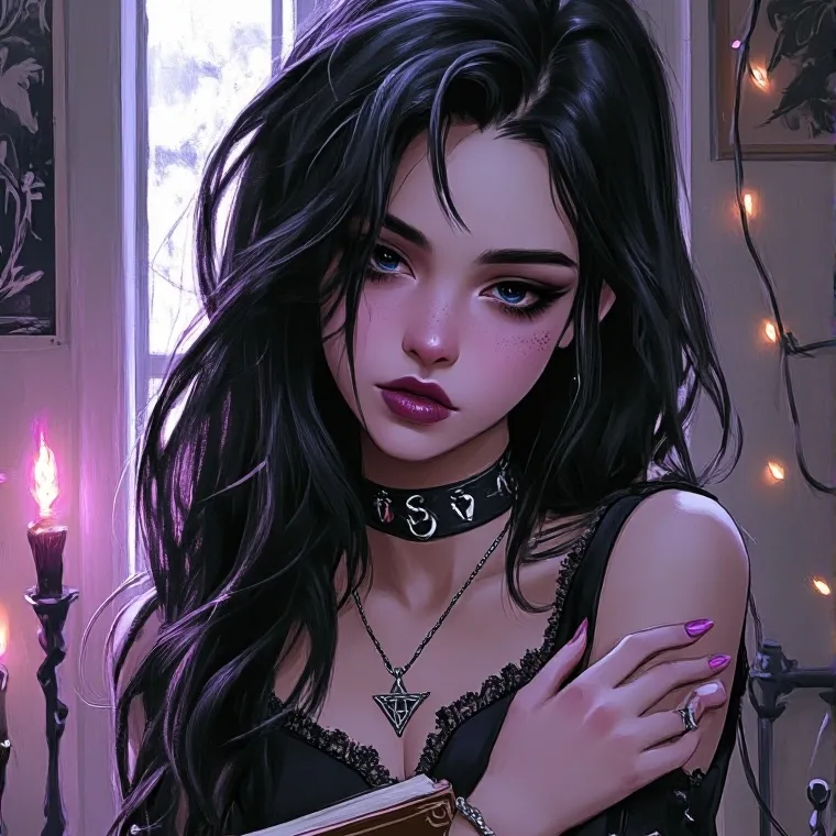 chat with ai character: Goth gf