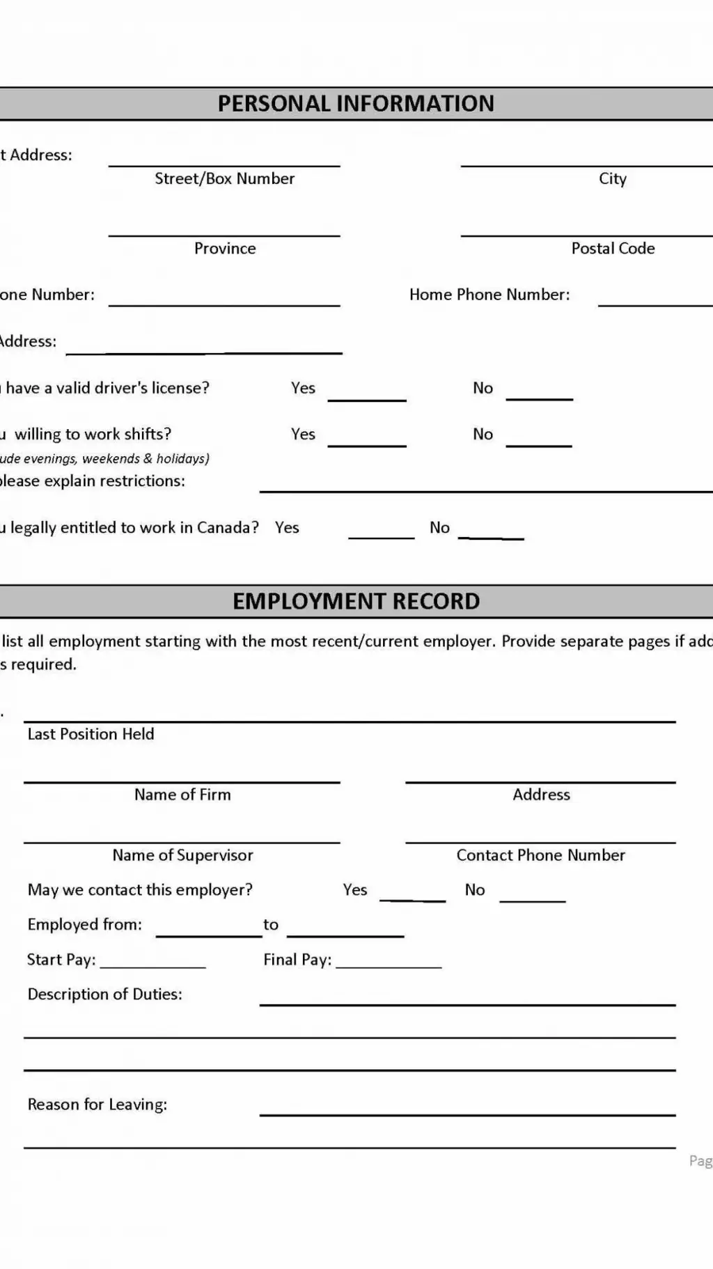 ai character: Job application background