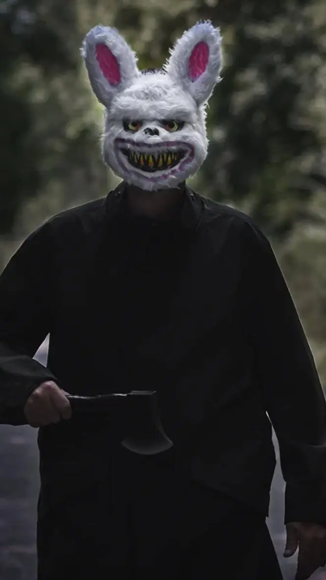 ai character: evil bunny  background