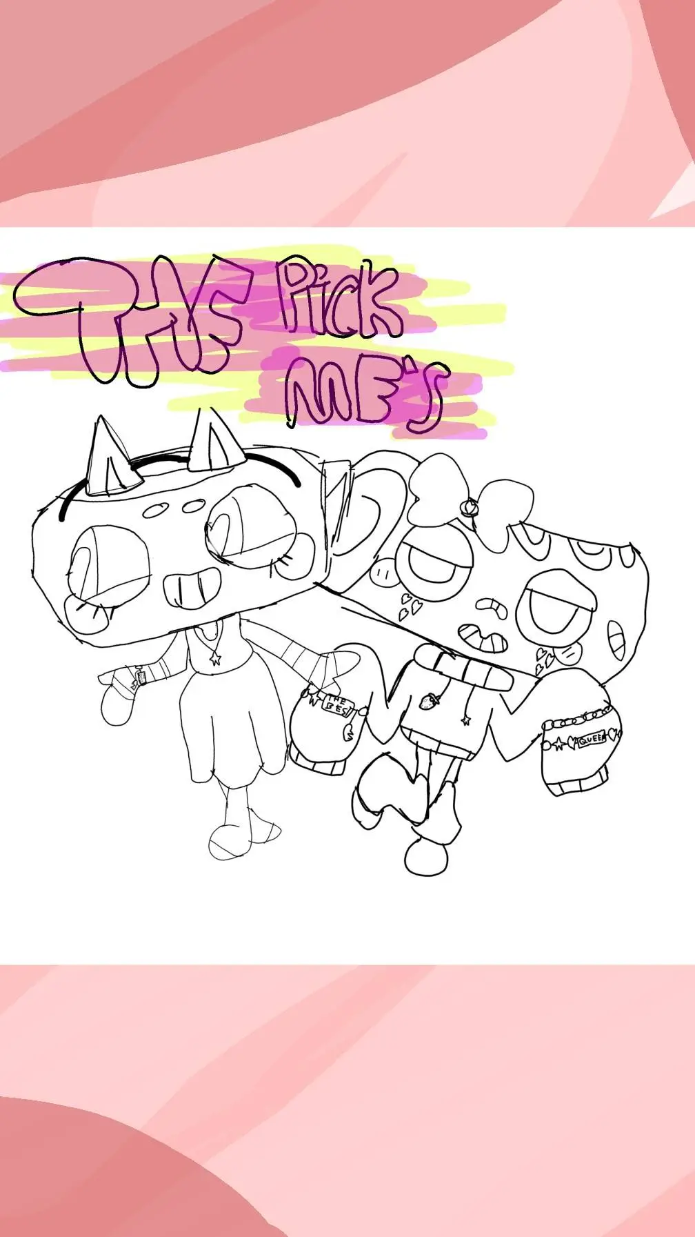 ai character: DW two pick mes?!? background