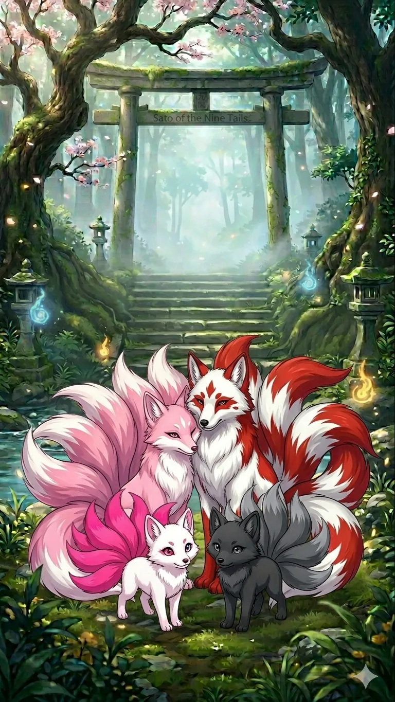 ai character: Life As A Kitsune background