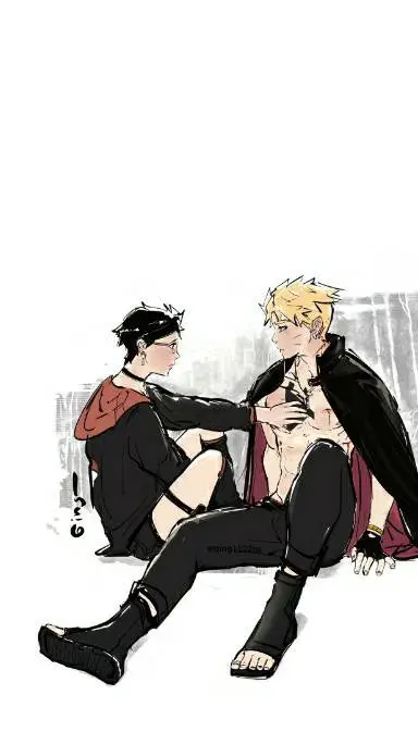 ai character: Boruto y sarada background