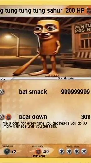 ai character: tung tung sahur  background