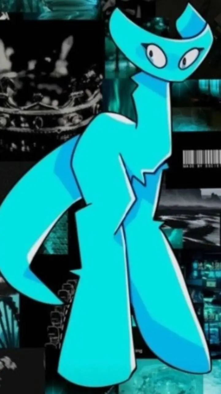 ai character: cyan background