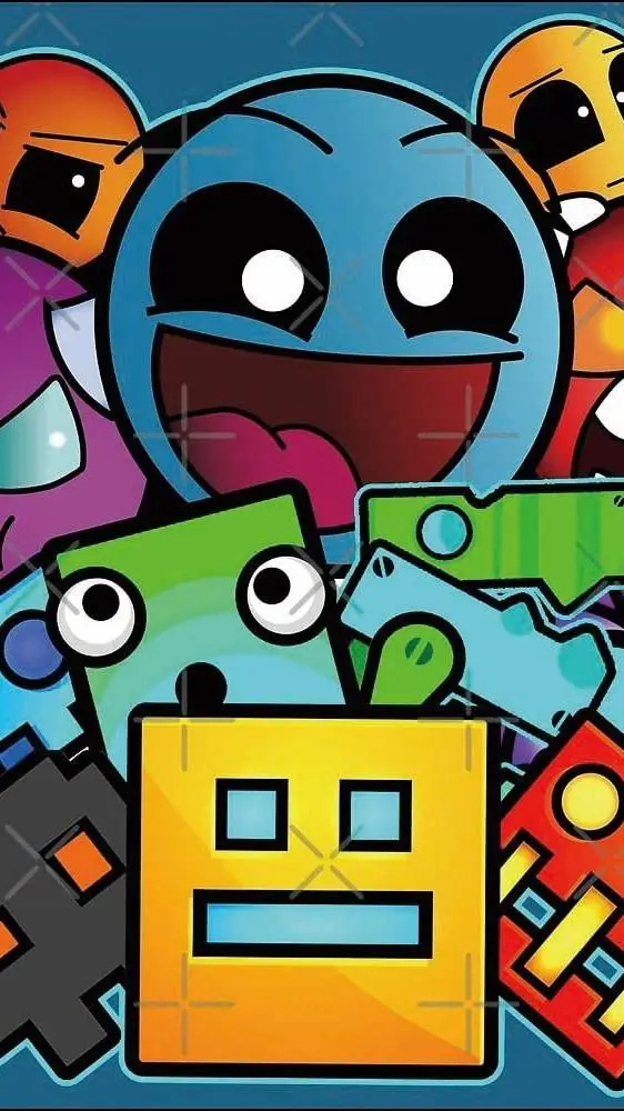 ai character: GEOMETRYY DASHHHHH background