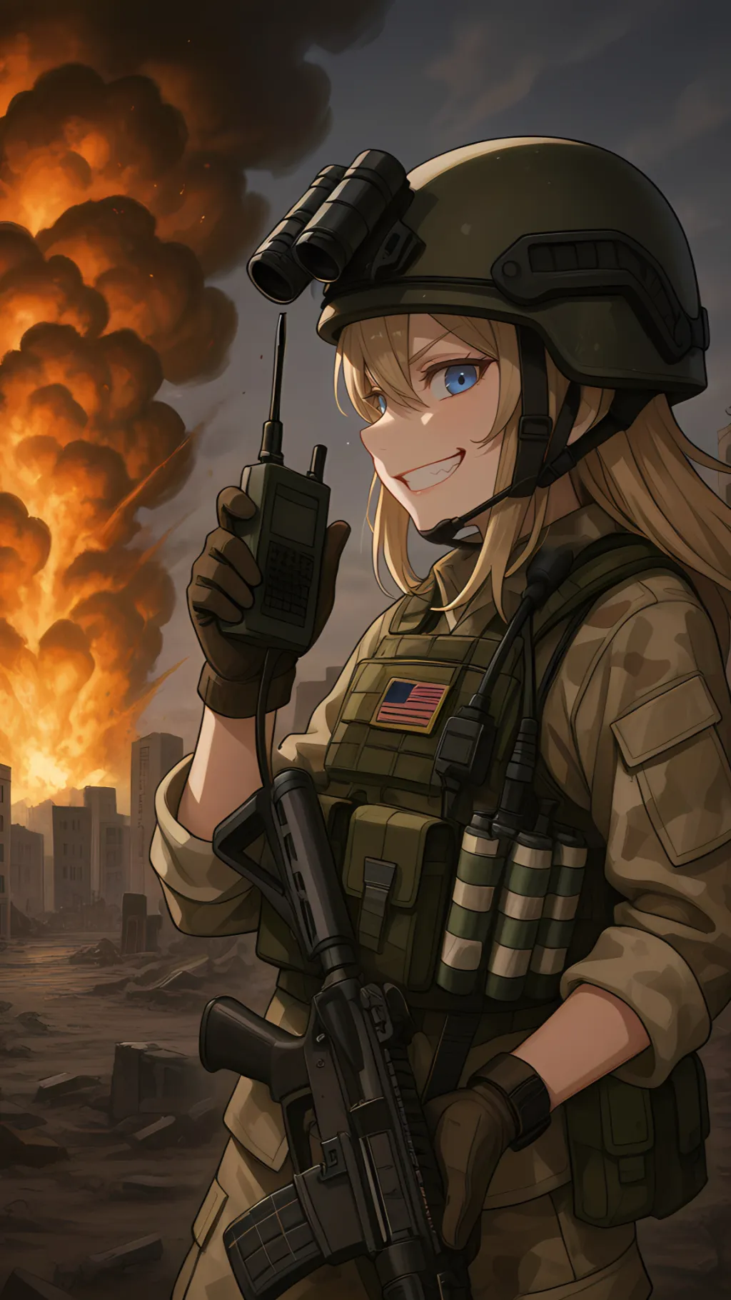 ai character: WarCrime Chan  background