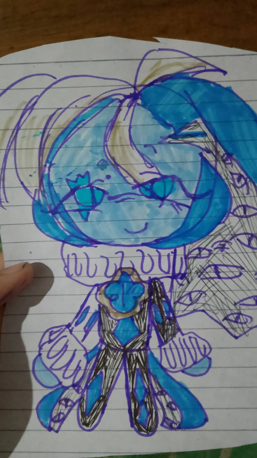 ai character: SMC-💙🔹🖤🤍 background