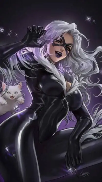 ai character: black cat  background