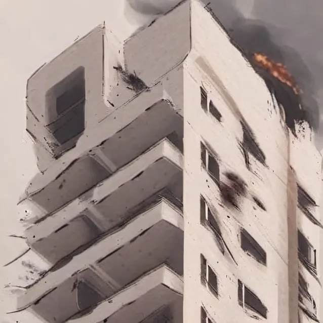 chat with ai character: burning building 