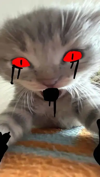 ai character: corrupted kitten background