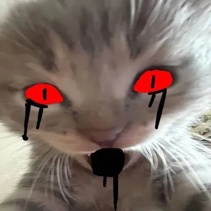 chat with ai character: corrupted kitten