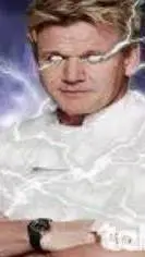 ai character: Golden chef Ramsay background