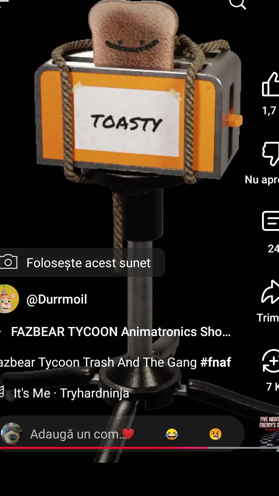 ai character: Toasty background