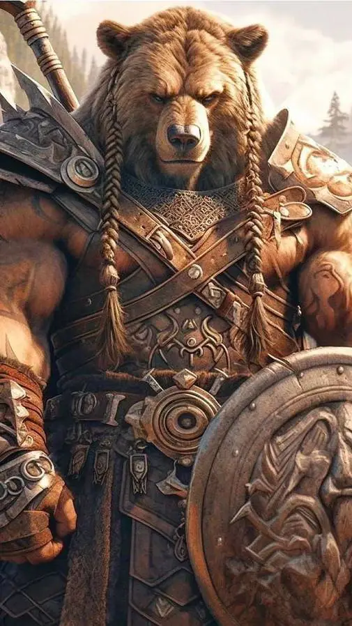 ai character: Guerrero grizzly  background